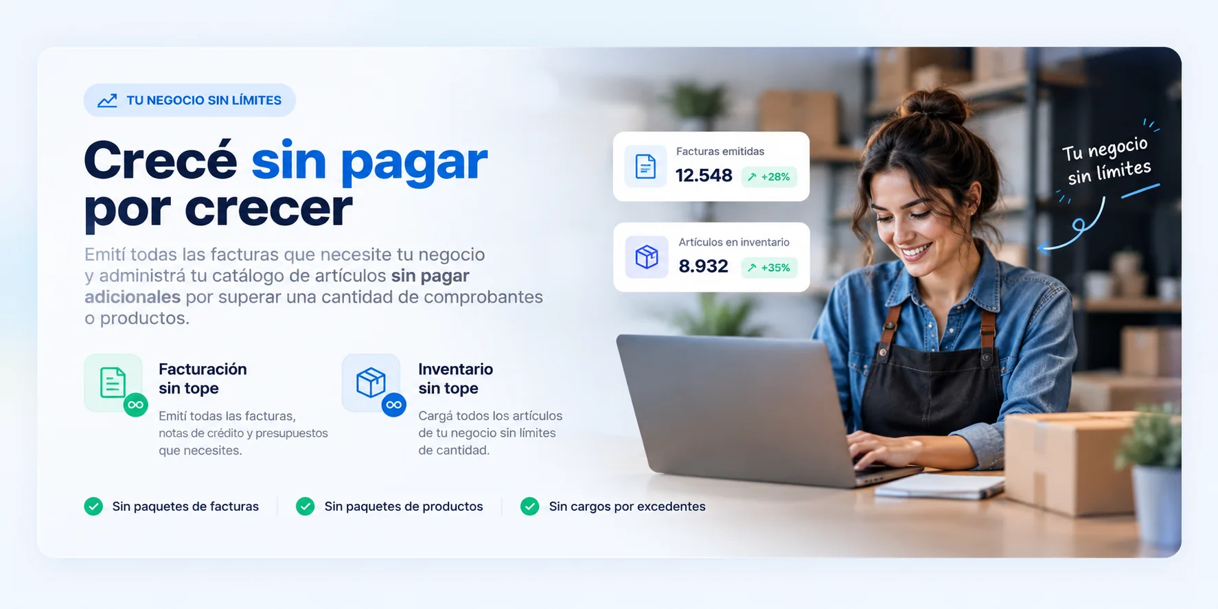 Crecé sin pagar por crecer: facturación e inventario sin límites en Gestión360